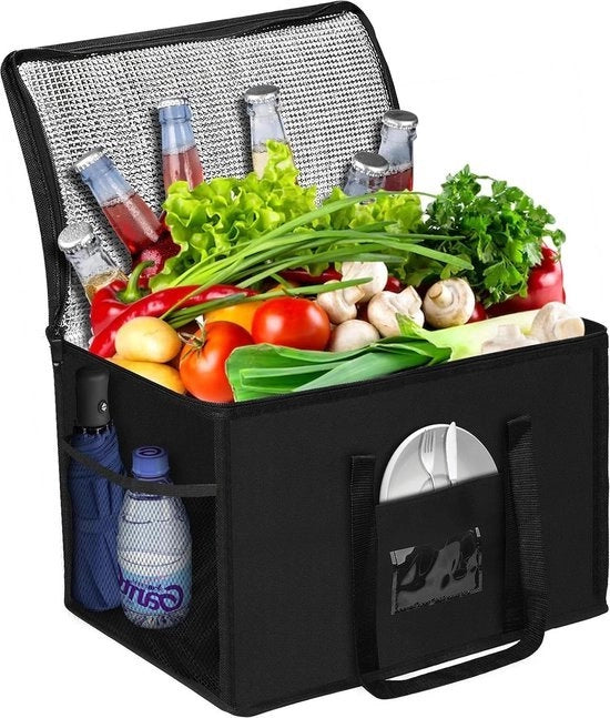 Tas di carrello grande 40 l pieghevole - Tas di carrello di alta qualità per consegne di alimenti - Tas isolata per spese, campeggio, barbecue, picnic - Viaggio in famiglia all'aperto - Tas per contenitore refrigerato