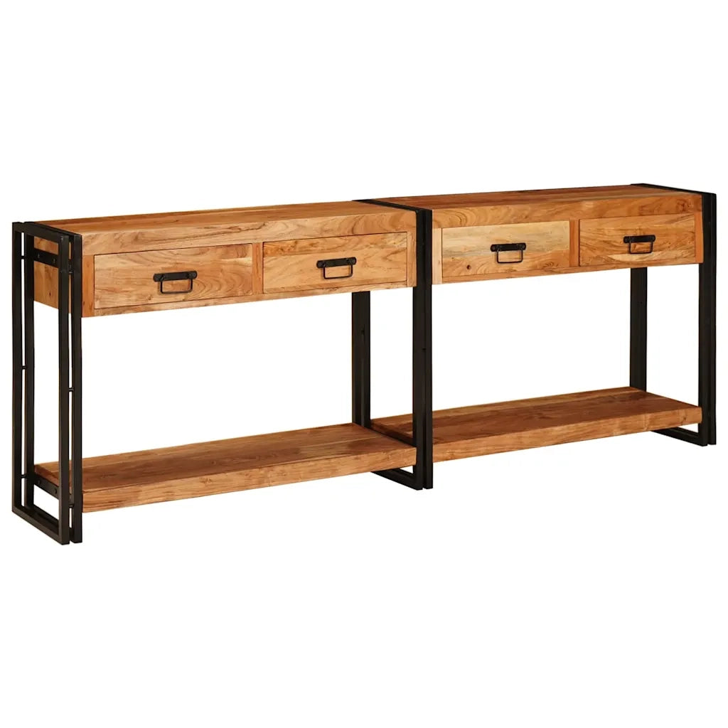 Tavoli consolle 2 pcs Marrone Legno di Acacia Massello 3324227