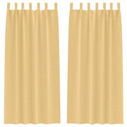 Tende Oscuranti | Tende Blackout con Anelli 2 pz Beige 245 x 140 cm Poliestere