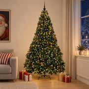 Albero di Natale artificiale verde con palline 210 cm 300 LED 3466478