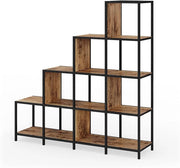Divisorio per ambienti Fyrk, Legno antico, 120 x 120 cm, utilizzabile come divisorio o come libreria aperta