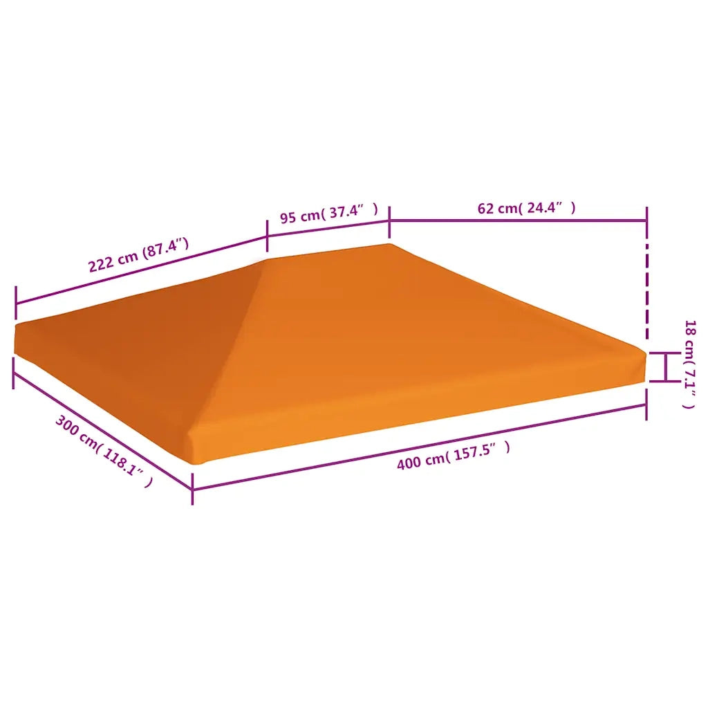 Copertura Superiore per Gazebo 310 g/m² 4x3m Arancione 44786