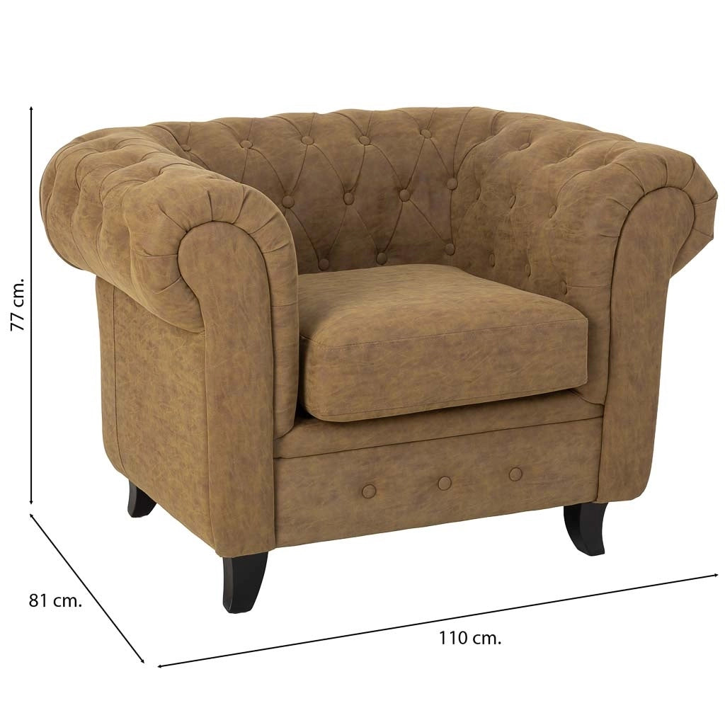 Poltrona beige 110x81x77h cm