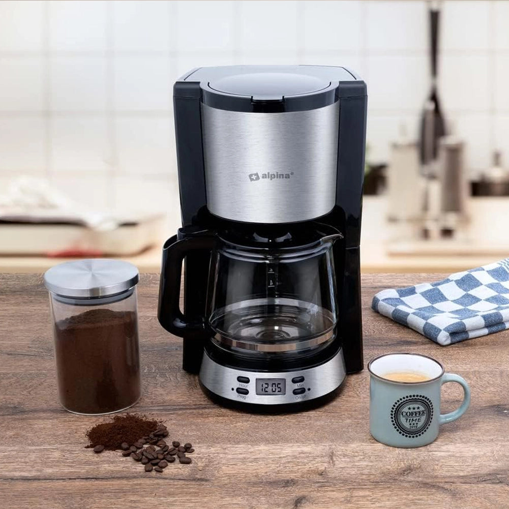 Macchina da Caffè con Filtro Caffettiera 1000 W Caraffa da 1,5 Litri 12 Tazzine