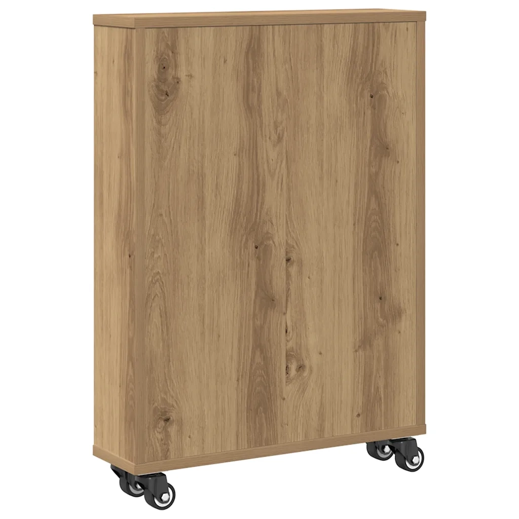 Carrello Stretto Rovere Artigianale 48x13x68 cm in Truciolato 855231