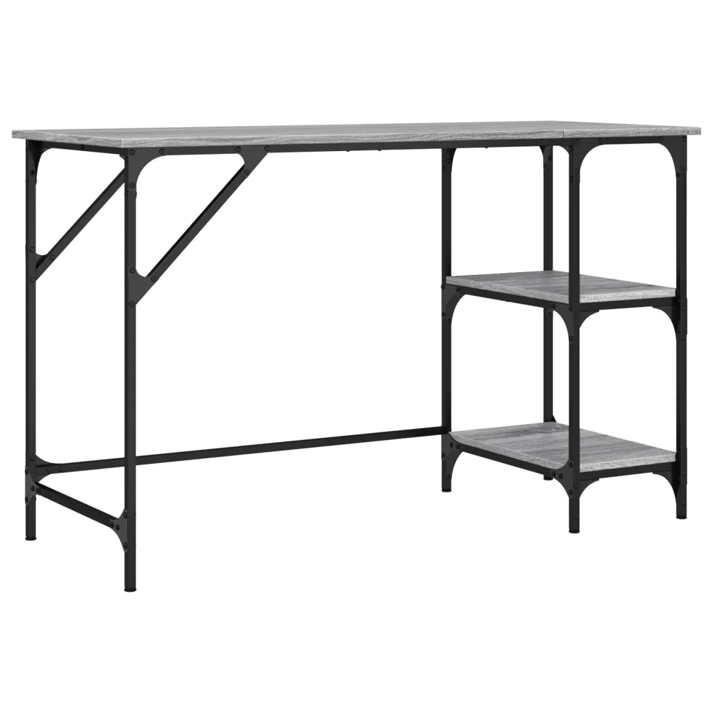Scrivania | Tavolo da Ufficio Grigio Sonoma 120x50x75cm Metallo e Legno Multistrato