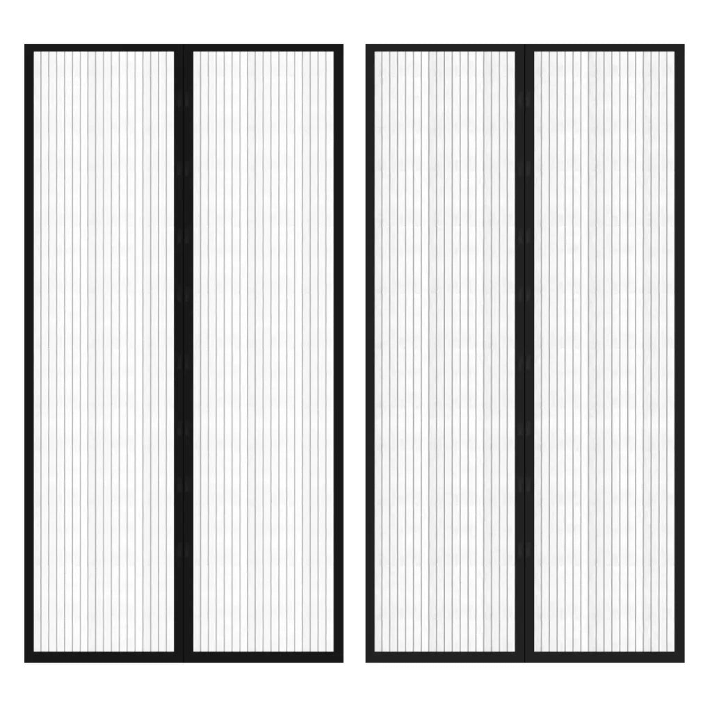 Tenda Antimosche per Porta 2 pz 210 x 100 cm 2 Magneti Nera cod mxl 67894