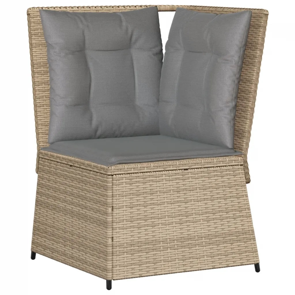 Set Divani da Giardino 5 pz con Cuscini in Polyrattan Beige 3262152