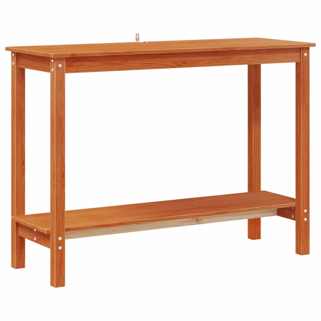 Tavolo consolle con lo scaffale Marrone Cera 110 x 40 x 80 cm 858235