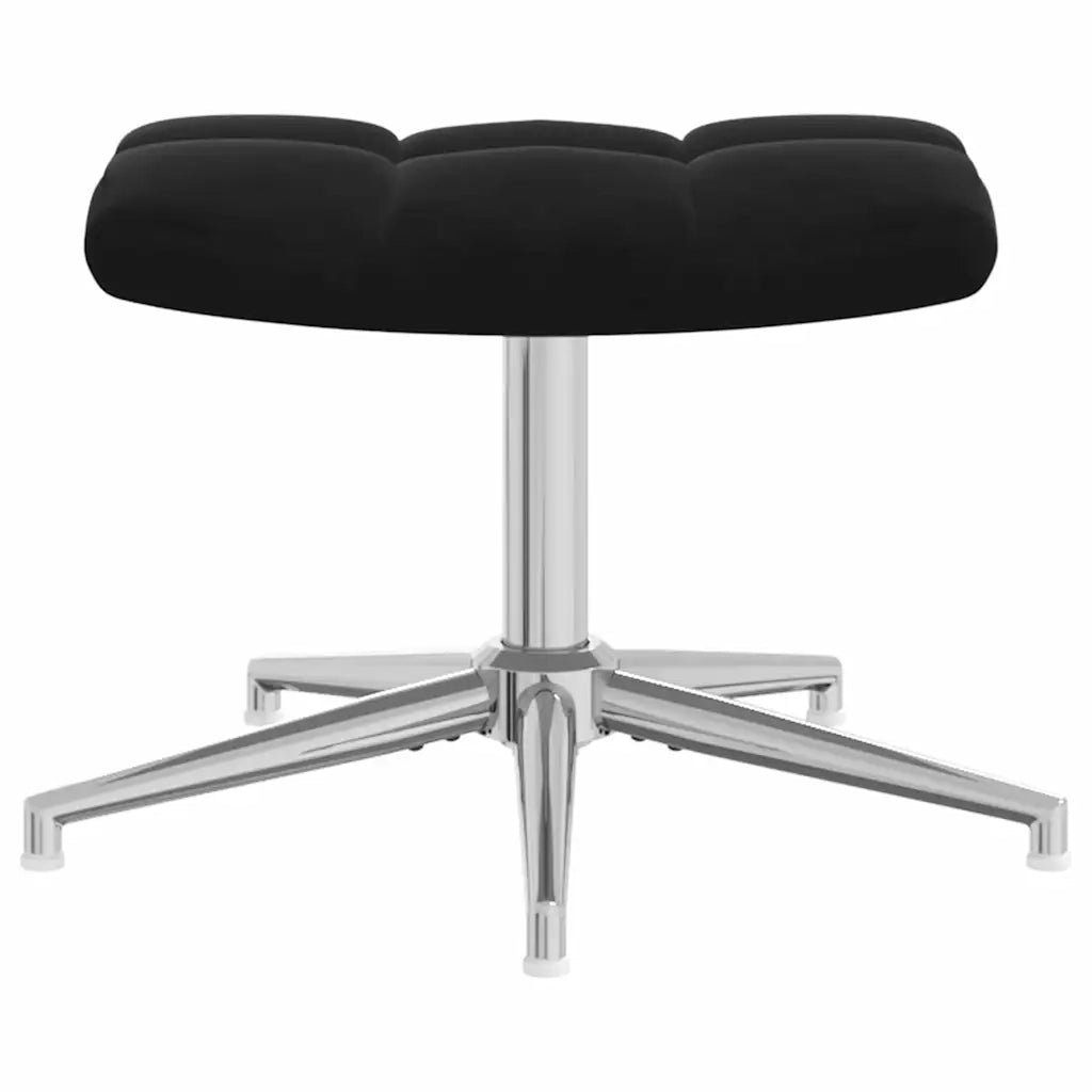 Divano Sedia-Poltrona Relax con Poggiapiedi Nero in Velluto 223707