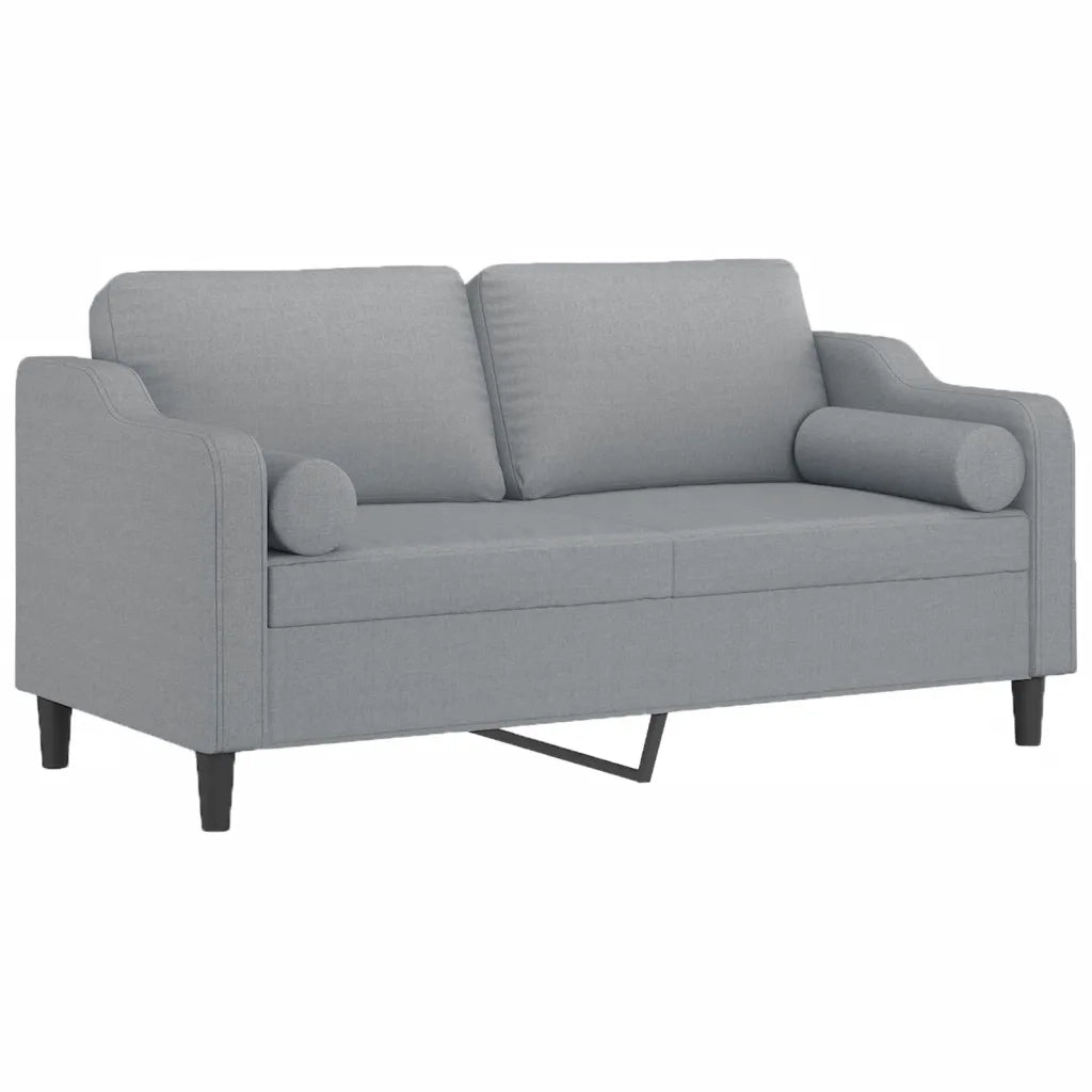 Divano a 2 Posti con Cuscini-Sofa 2 Posti con Cuscini Grigio Chiaro 140 cm in Tessuto 396705