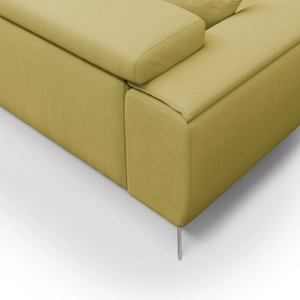 Fusion Divano con sedute allungabili in tessuto smacchiabile T05 185 cm giallo