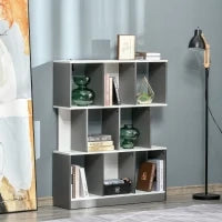 Mobile Libreria a 8 Ripiani per Soggiorno e Camera da Letto, in Legno, 100x24x124 cm, Grigio Carbone