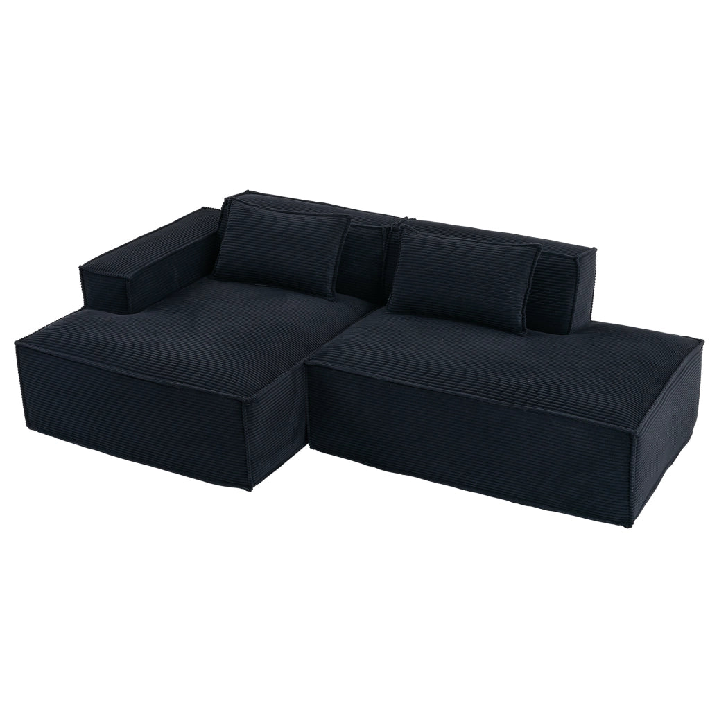 Divano imbottito 235 cm in poliestere nero HOMVRA