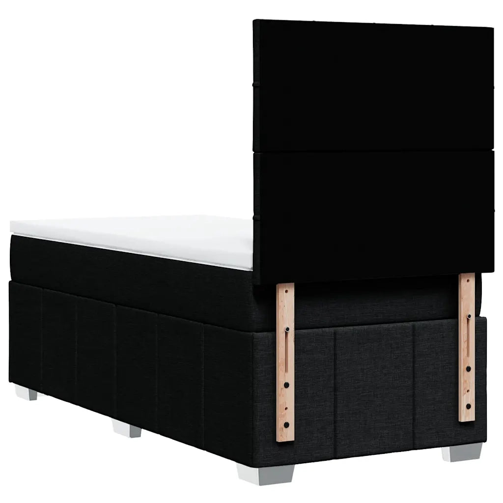 Giroletto a Molle con Materasso-Struttura Letto Nero 90x190 cm in Tessuto 668880