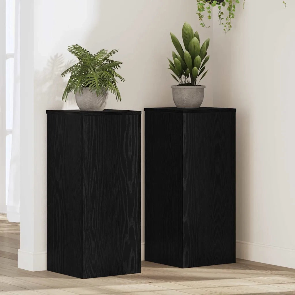 Supporto per piante 2 pcs Rovere Nero 30 x 30 x 70 cm 869232