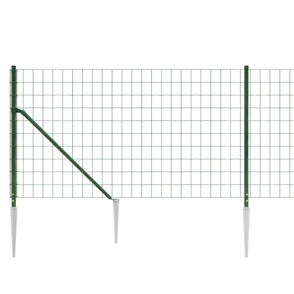 Recinzione Metallica con Picchetti Ancoraggio Verde 1x10 m 154113