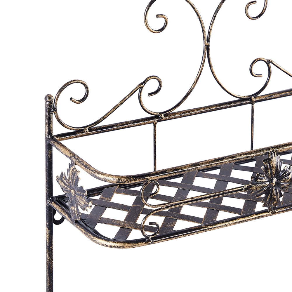 Mensola da parete per bagno in metallo bianco 52 x 42 cm Ripiano singolo sospeso in stile vintage effetto anticato