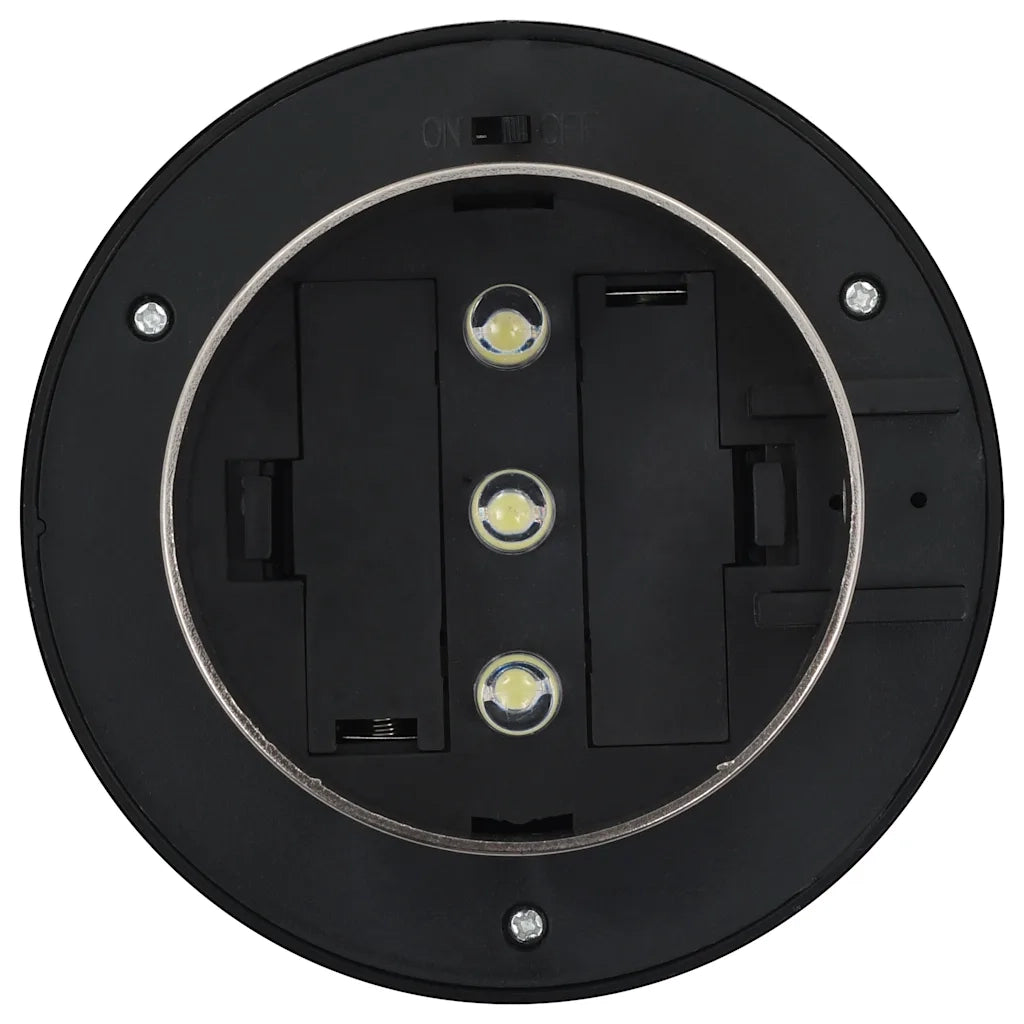 Set di 6 luci solari a LED rotonde per esterni 12 x 6,5 cm accensione automatica design argento 02_0045899