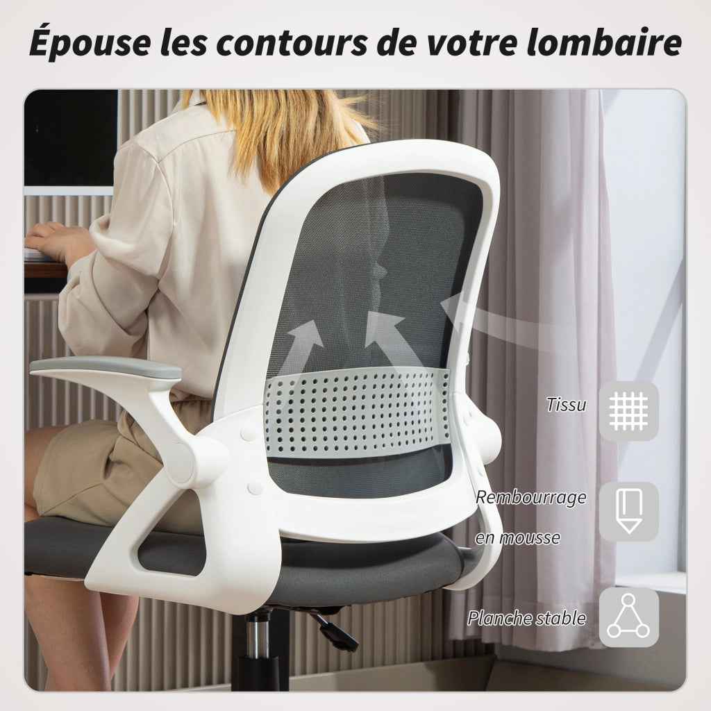 Sedia da ufficio ergonomica ¨C zephmum ¨C grigio, rete, schienale regolabile