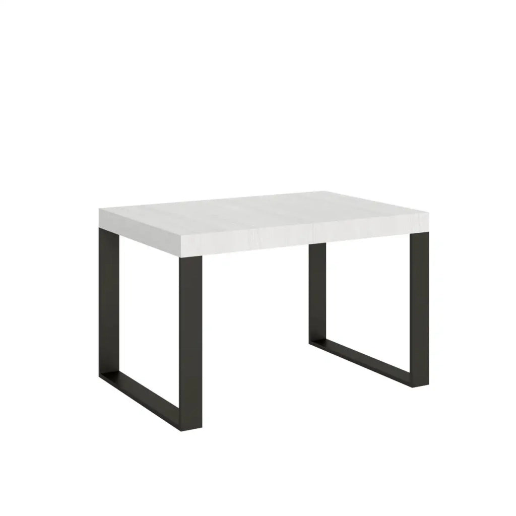 Tavolo allungabile 140/244x90 cm Tecno Premium colore bianco frassino gambe antracite
