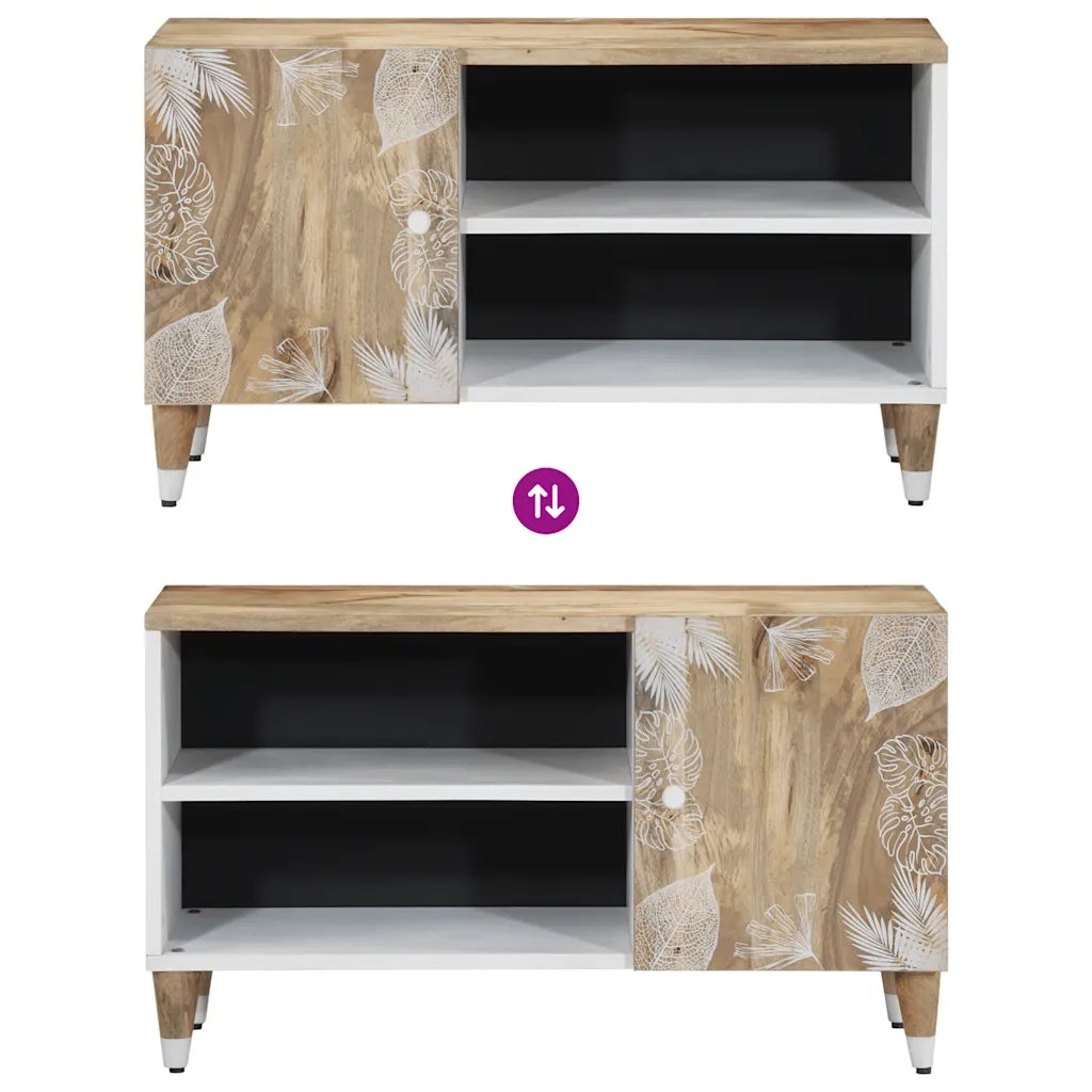 Mobile Porta TV 80x31,5x46 cm in Legno Massello di Mango 4018679