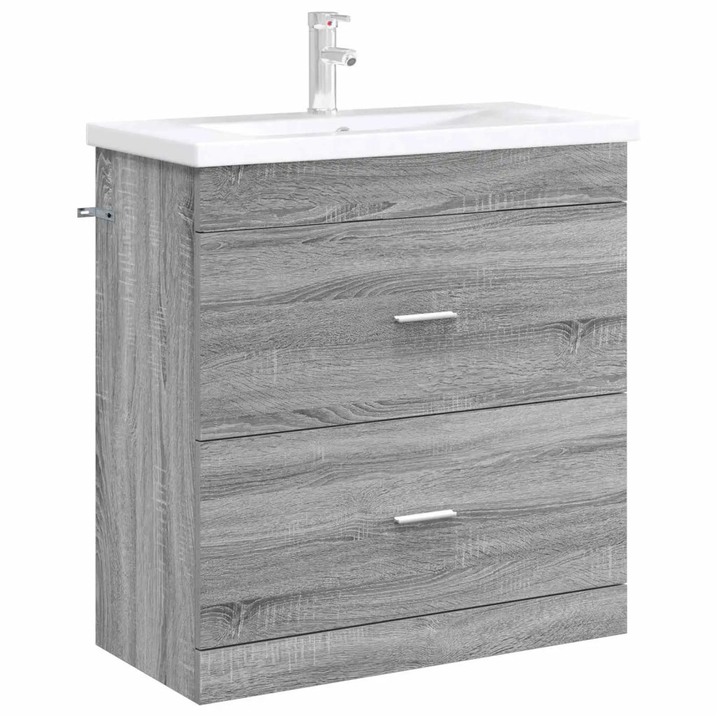 Mobiletto da Bagno Sotto Lavabo Sonoma grigio 890717