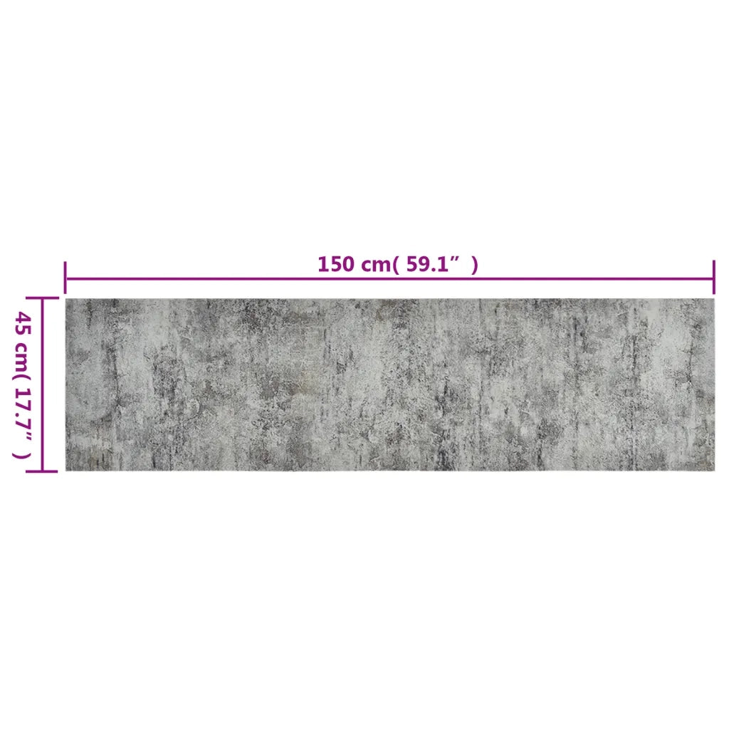 Tappetino da cucina lavabile in morbido velluto 150 x 45 cm antiscivolo design moderno atmosfera accogliente in poliammide grigio 02_0046062