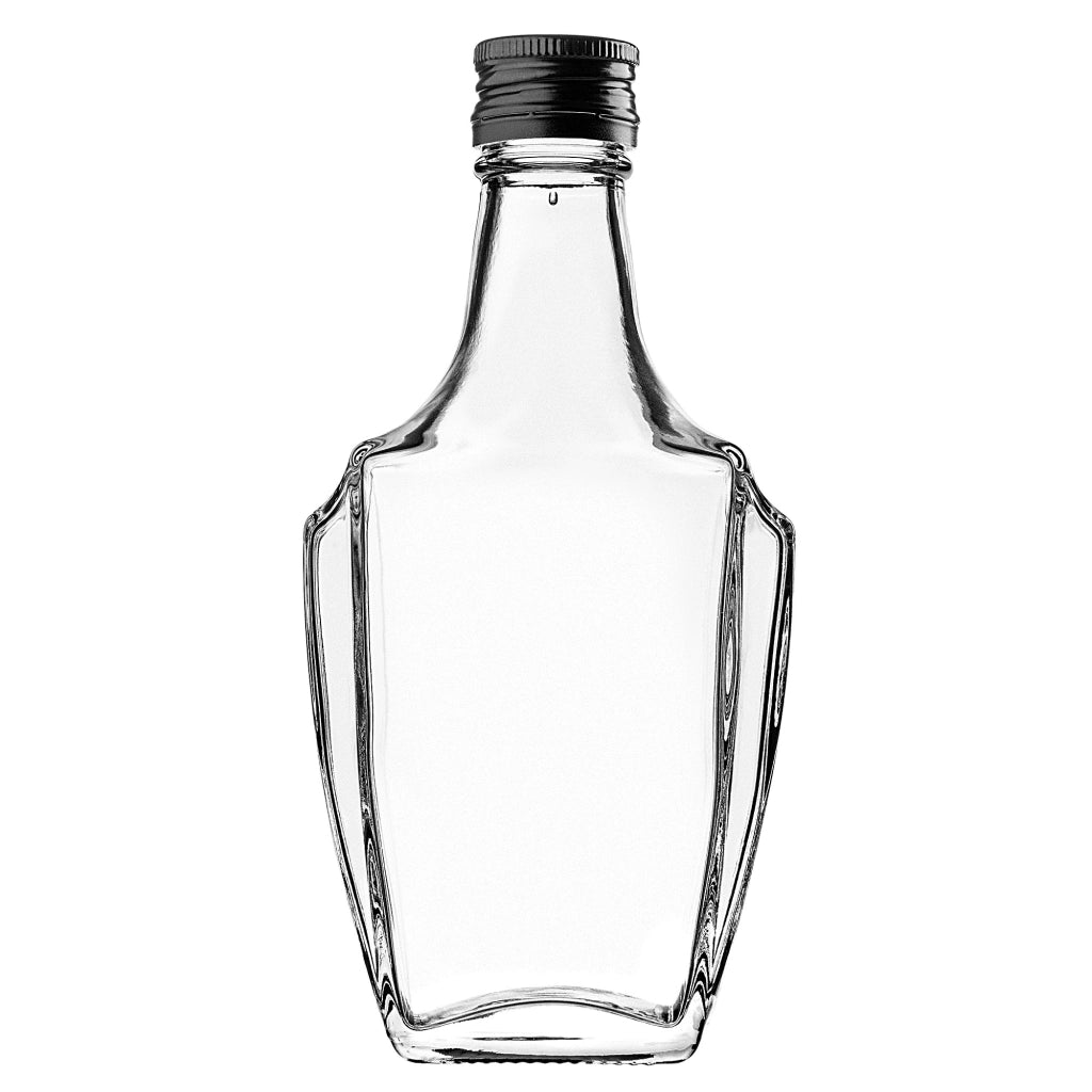 KADAX Bottiglia in Vetro per Tintura 250ml Con Tappo Nero 50pz.