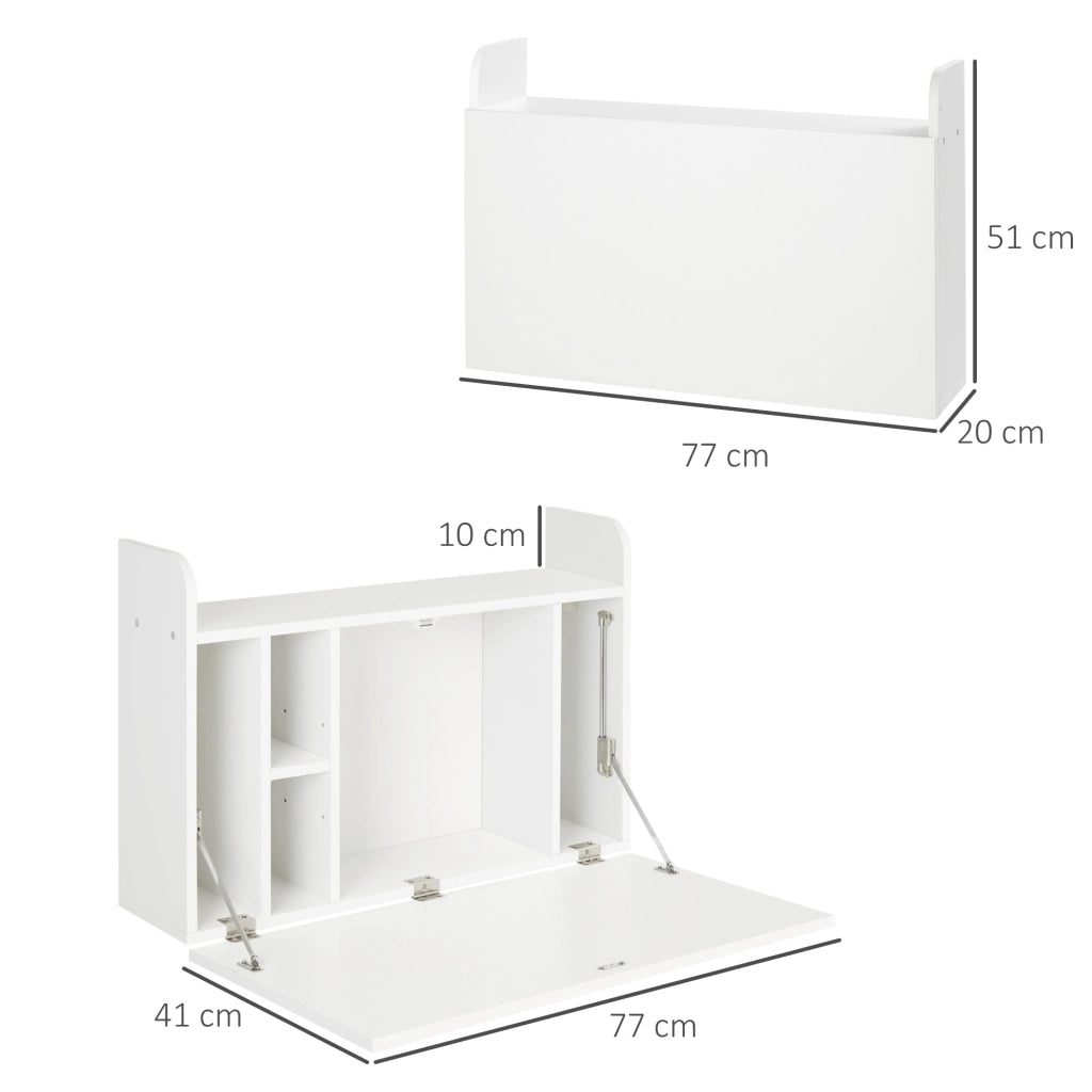 Scrivania a muro con ripiano ribaltabile ¨C zephmum ¨C 77x20x51 cm