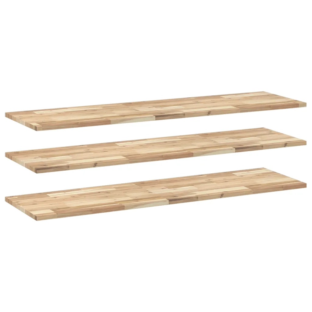 Mensole da Parete 3 pz 140x40x2 cm Legno Acacia Non Trattato