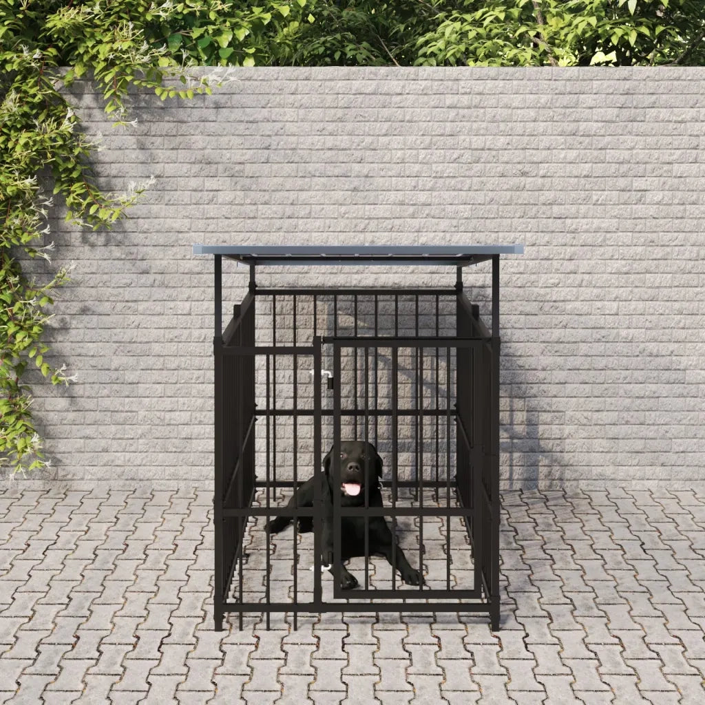 Gabbia per Cani da Esterno con Tetto in Acciaio 1,88 m² 3124588