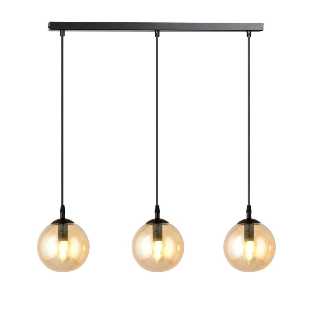Lampadario Emibig Cosmo 3 3xE14 nero miele 70cm IP20