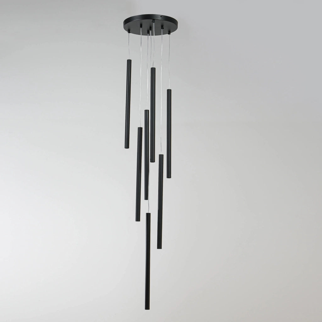 Lampadario Lungo 7 luci G9 nero Ø30 Light Prestige