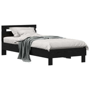 Letto singolo | Letto per adulti | Struttura del letto Rovere Nero 98.5 x 200 cm Legno multistrato