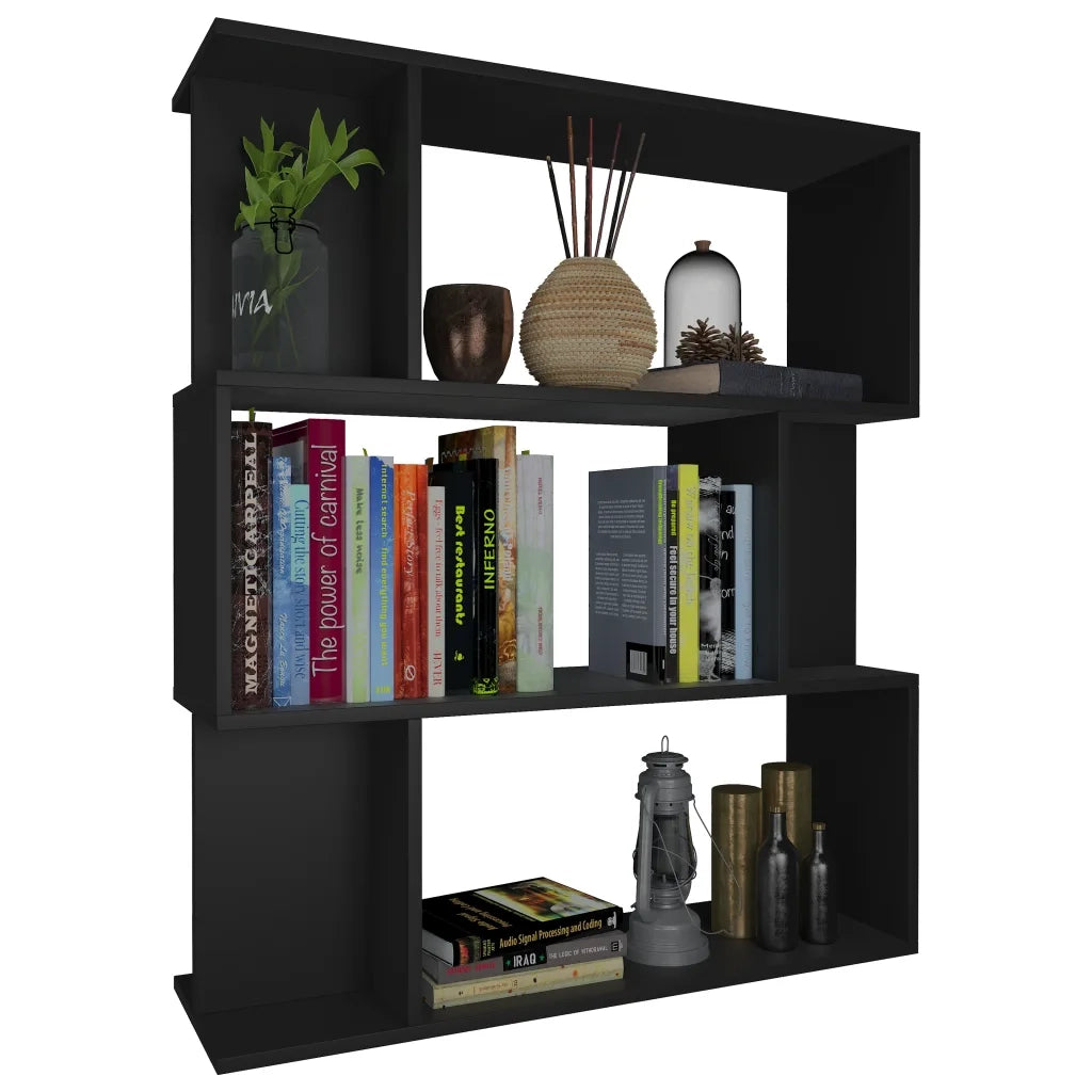 Libreria/Divisorio Nero 80x24x96 cm in Legno Ingegnerizzato 800082