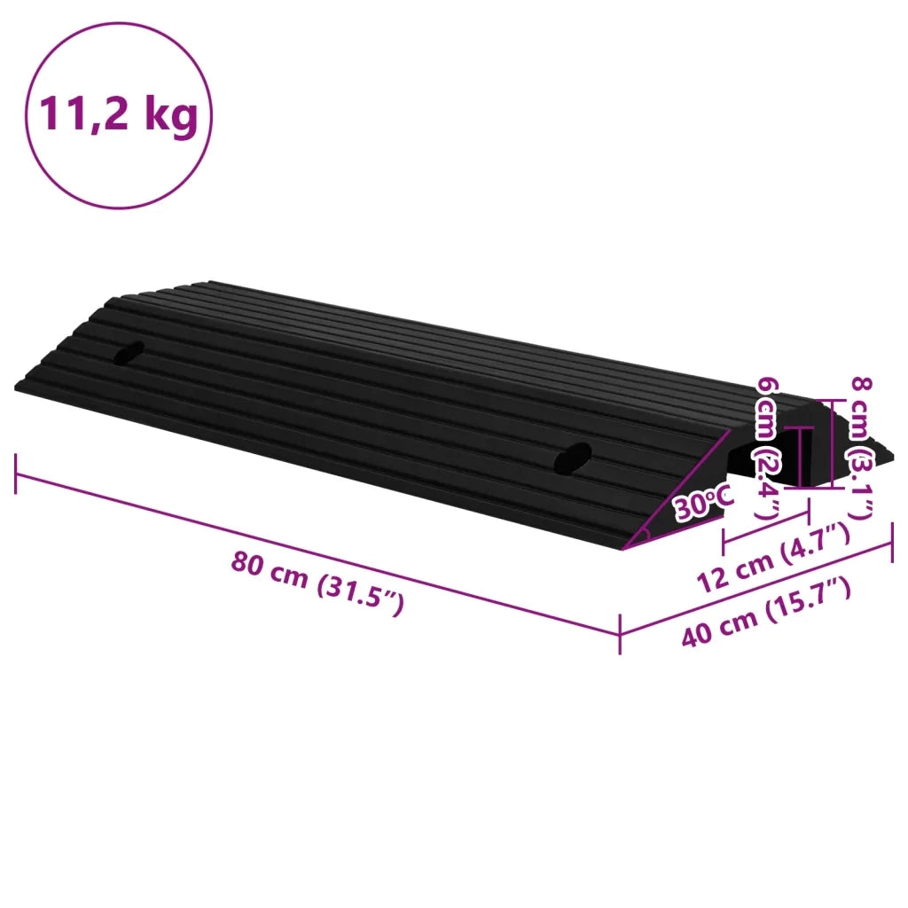 Rampe per Soglia a Ponte 2 pz 80x40x8 cm in Gomma 150979