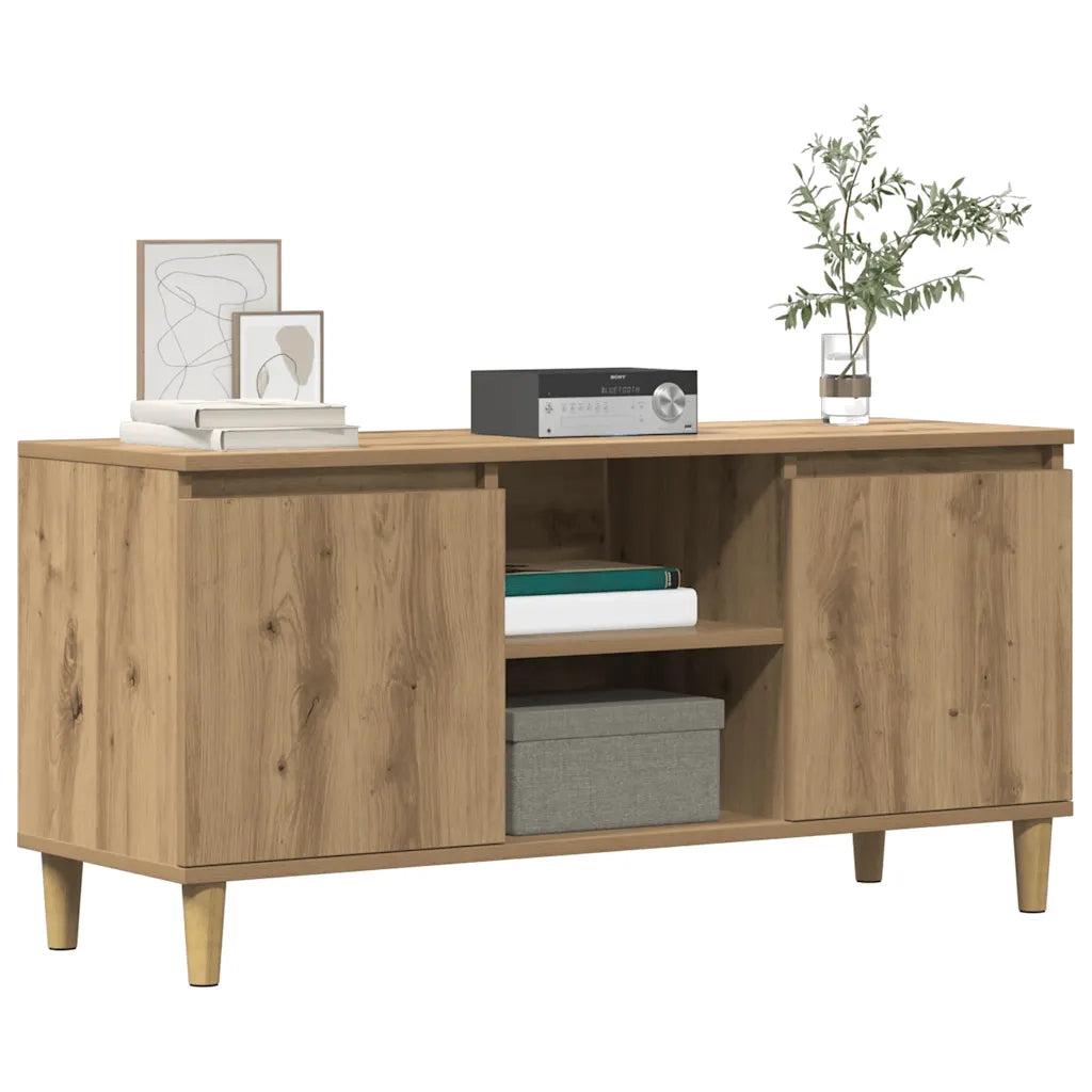 Mobile TV Rovere Artigianale 102x35x50 cm in Legno Multistrato 856429