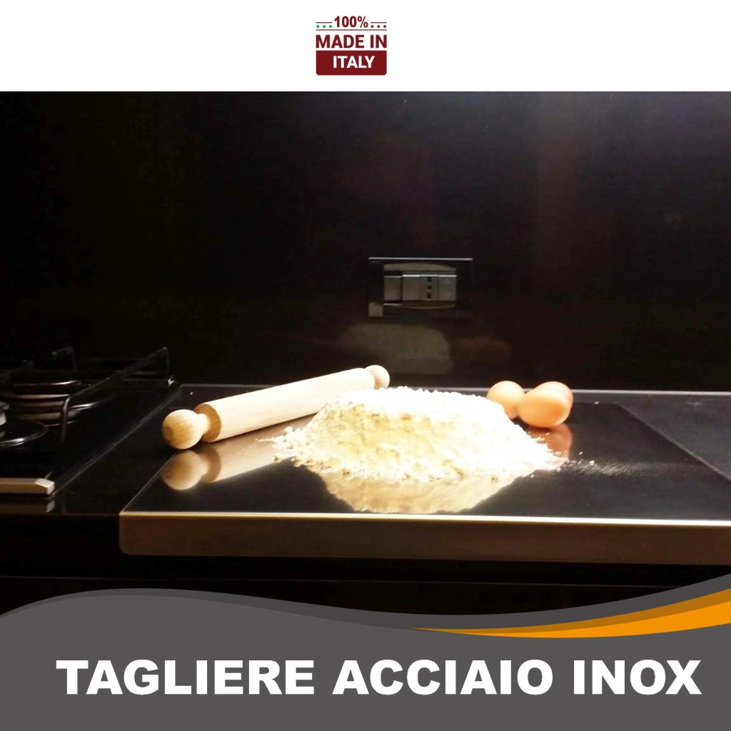 ZOIMANIA - Tagliere Spianatoia - Inox - Cucina - Profondità 55 Dimensione Tagliere: L 40 x P 55 x 3