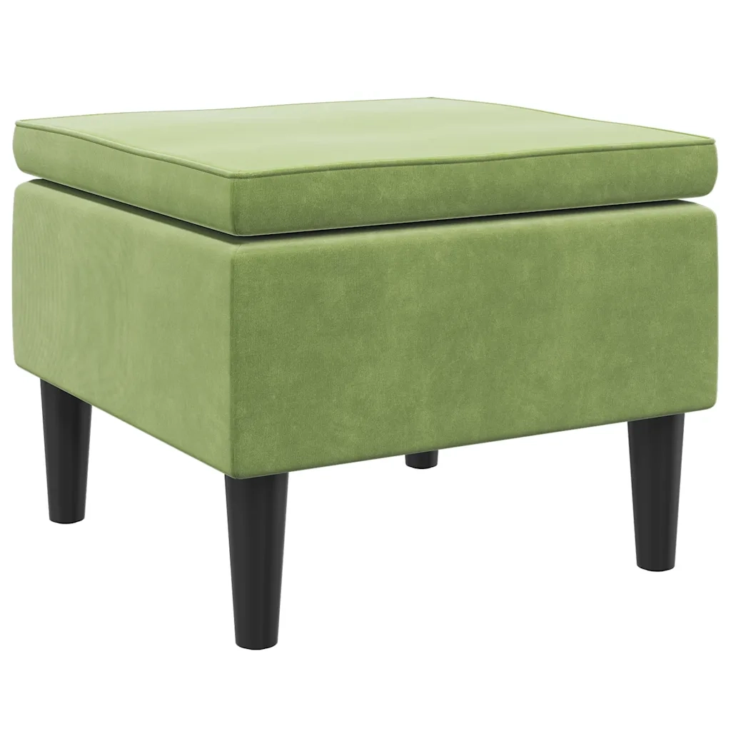 Poggiapiedi con Gambe in Legno Verde Chiaro in Velluto cod mxl 45260