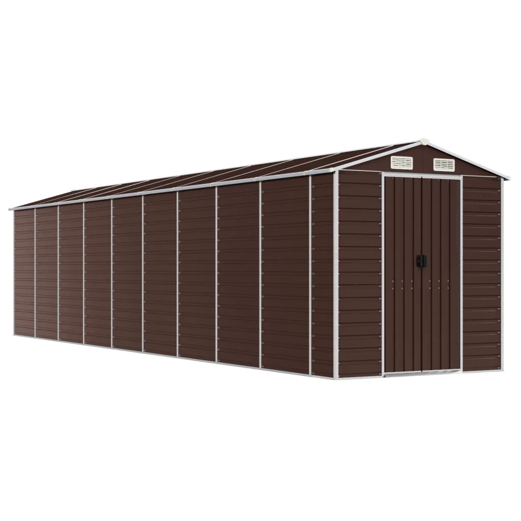 Capanno da Giardino Marrone 191x810x198 cm in Acciaio Zincatocod mxl 98487