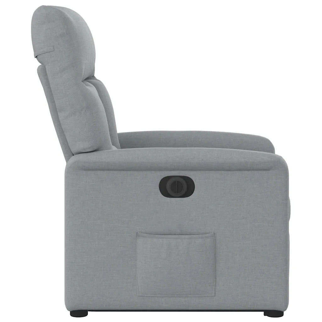 vidaXL Poltrona Reclinante Alzapersona Elettrica Grigio Chiaro Tessuto