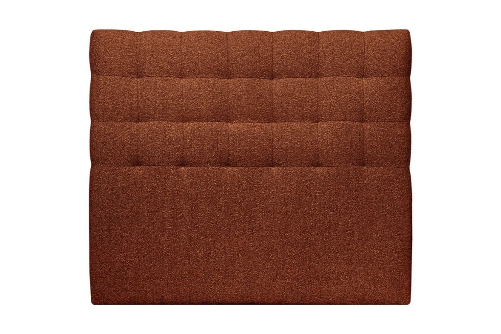 Testiera in tessuto bouclé terracotta imbottita L135 cm