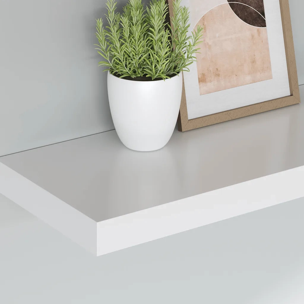 Scaffali a Parete 2 pz Bianco 60x23,5x3,8 cm in MDF cod mxl 33569