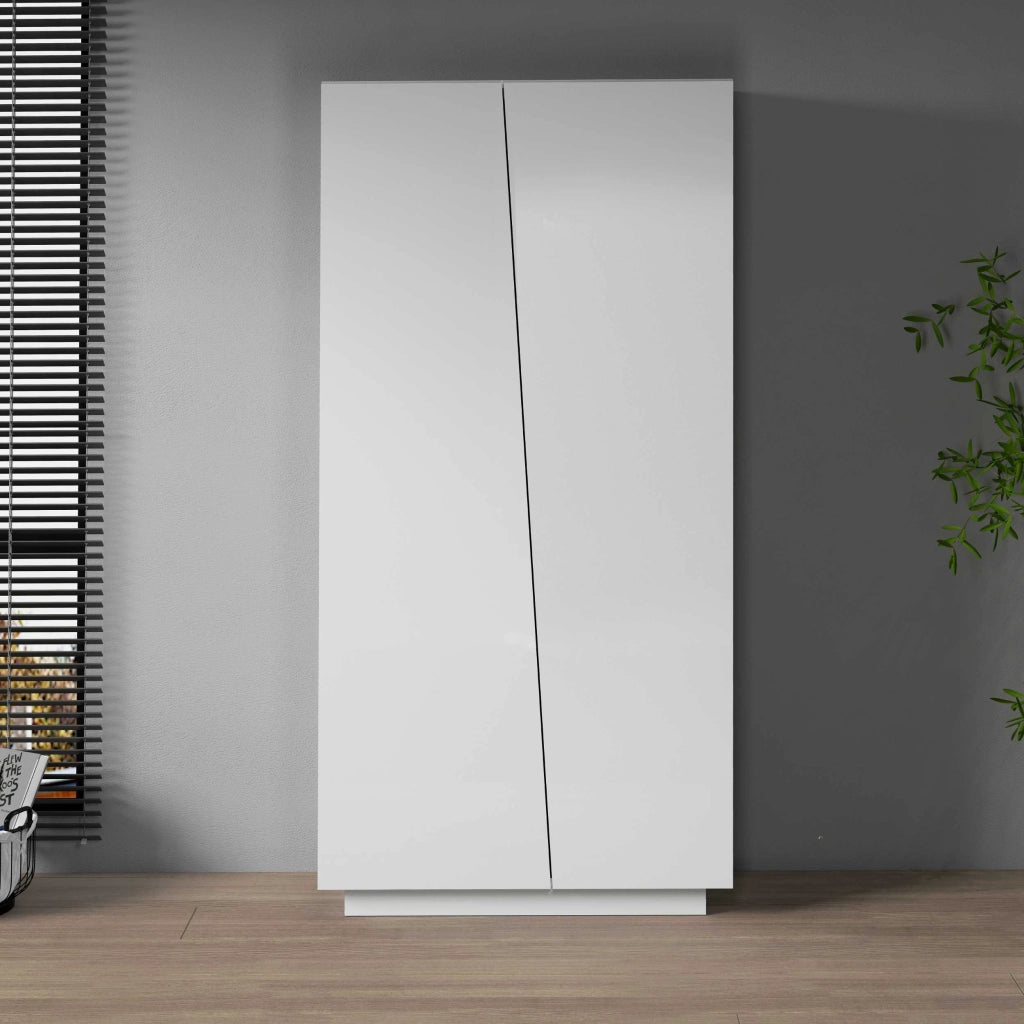 WHOUS Armadio multiuso Easy a 2 ante bianco opaco 79,20x38x166 cm