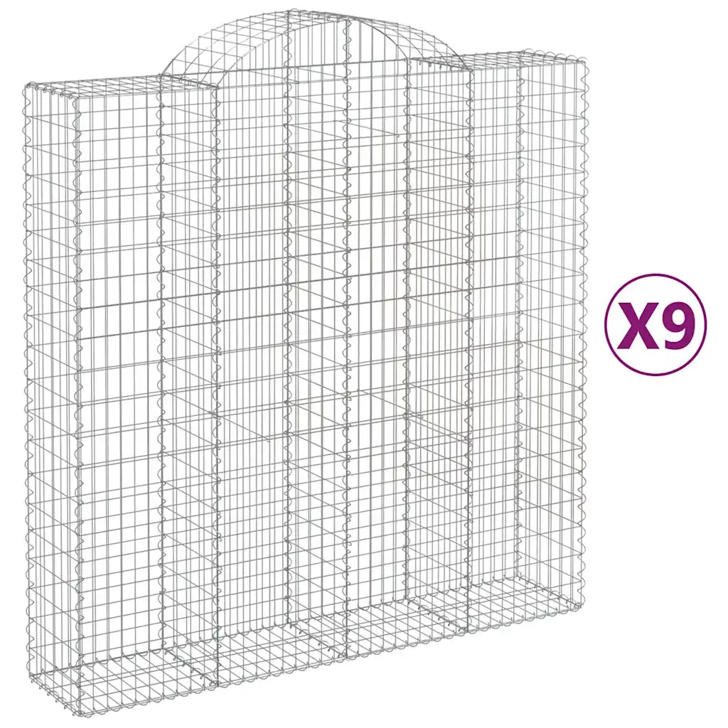 Cesti Gabbioni ad Arco 9 pz 200x50x200/220 cm Ferro Zincato 3146432
