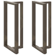 Set di 2 gambe per tavolo da bar a forma di T 60 x 35 x 111 cm con piedini regolabili design moderno metallo nero 02_0057367