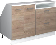 Set di mobili sottotetto Rion, Sonoma, 120 cm Set di 2 carcasse armadio profondità 60 cm, adatto per il salvaspazio sotto tetti spioventi