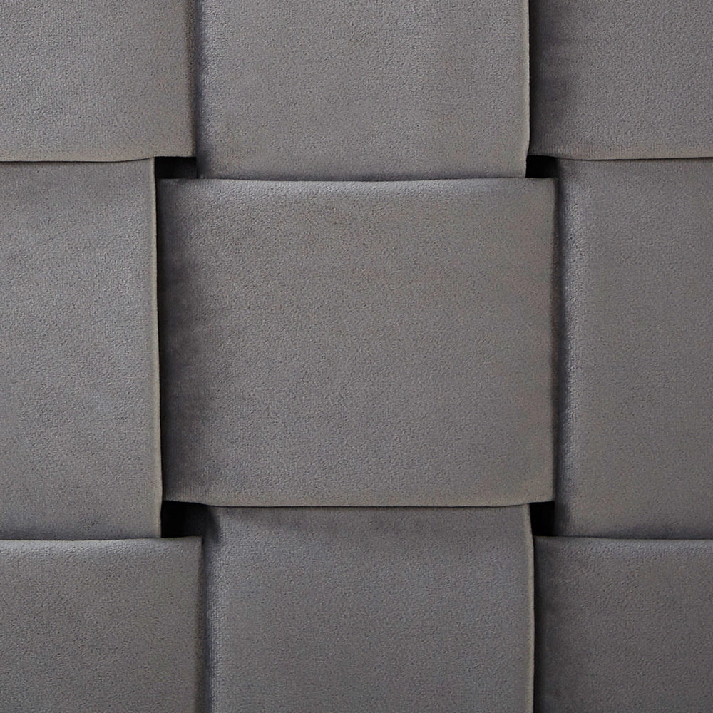 Letto Imbottito Matrimoniale 140 x 200 cm Testiera Grigio Velluto Gambe Dorate