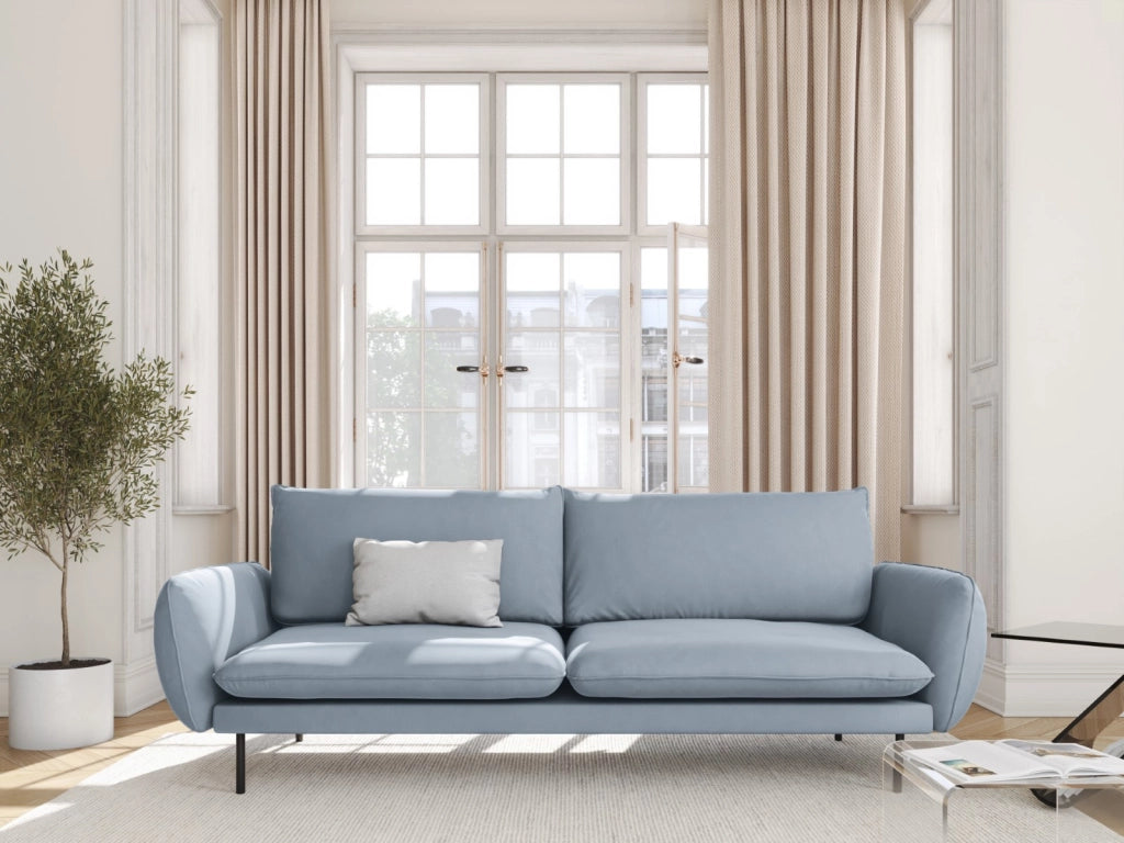 Cosmopolitan Design - Divano "Vienna" 3 posti in velluto azzurro 